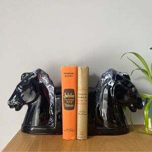 Vintage Blue Mountain Pottery Horse Head Bookends